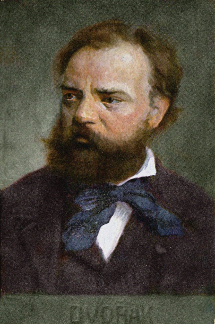 Cartão postal representando Antonin Dvorak (1841-1904) antes de 1914 de Austrian School