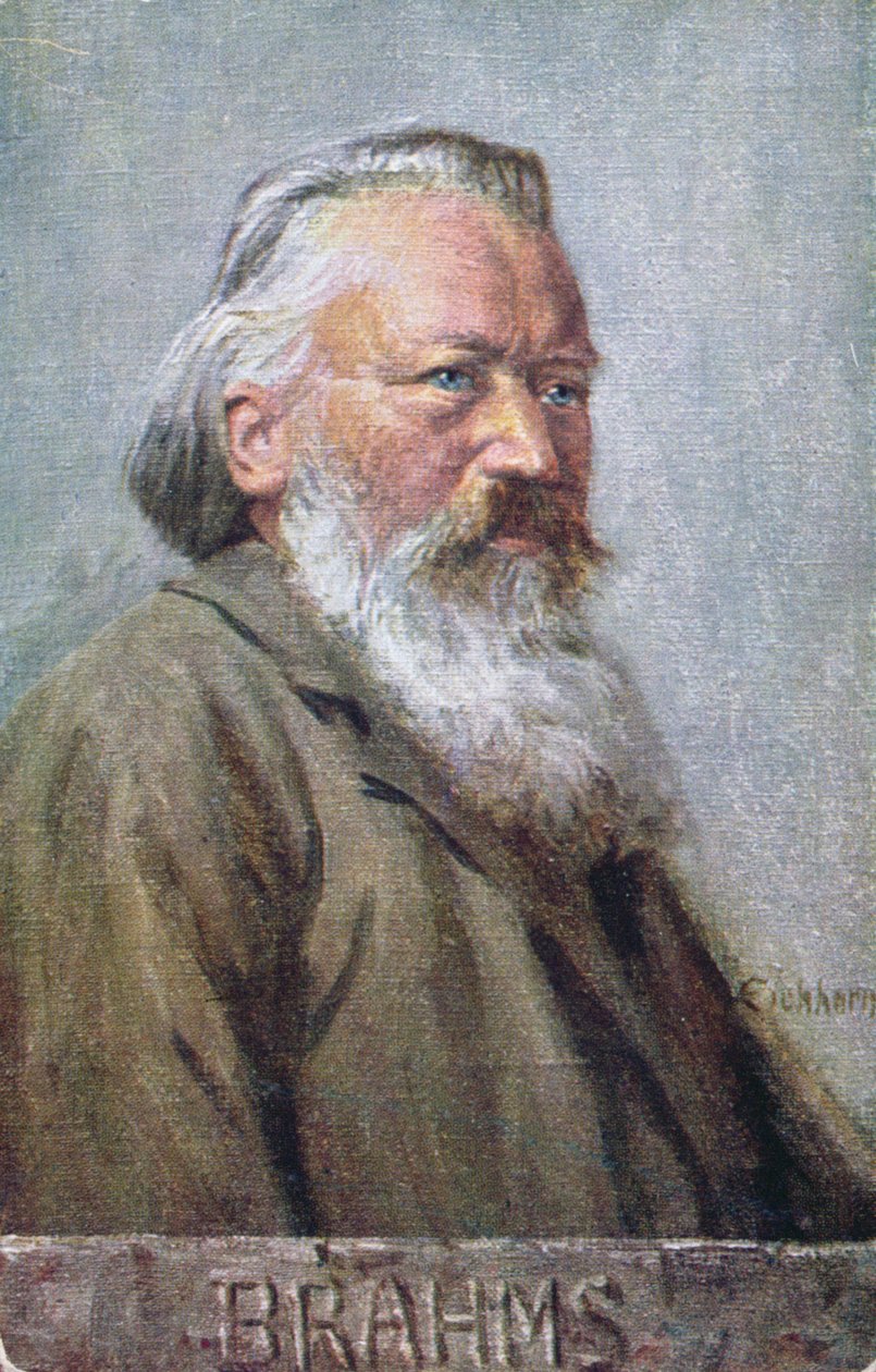 Cartão postal representando Johannes Brahms c.1910 de Austrian School