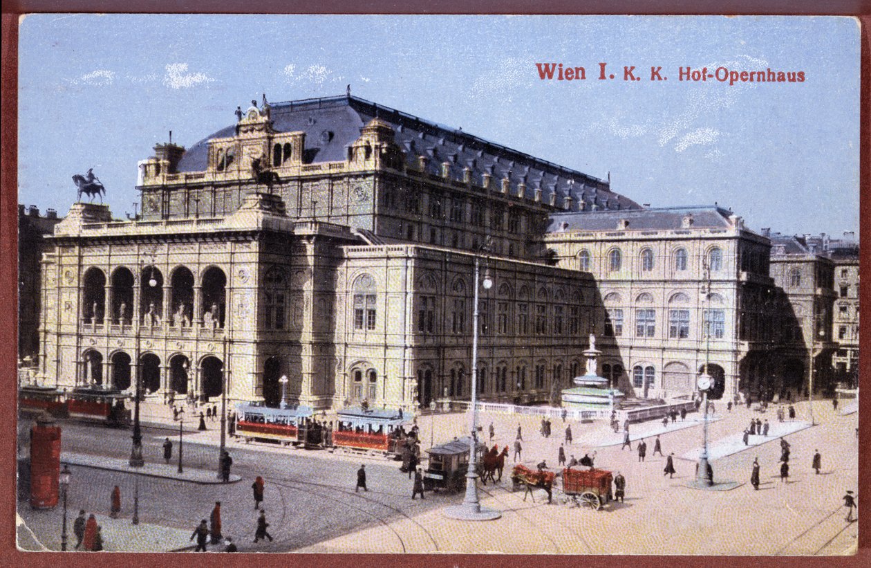 Postal retratando a Ópera Estatal de Viena, c.1900 de Austrian School