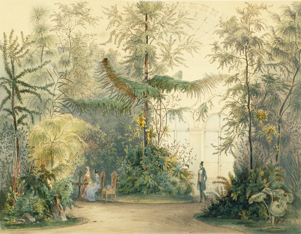 O Jardim de Inverno do Palácio de Hofburg, Viena, 1852 (ver também 170851, 171910) de Austrian School
