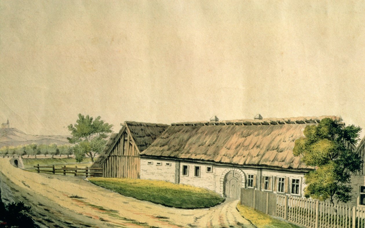 O local de nascimento de Franz Joseph Haydn (1732-1809) em Rohrau, Baixa Áustria de Austrian School