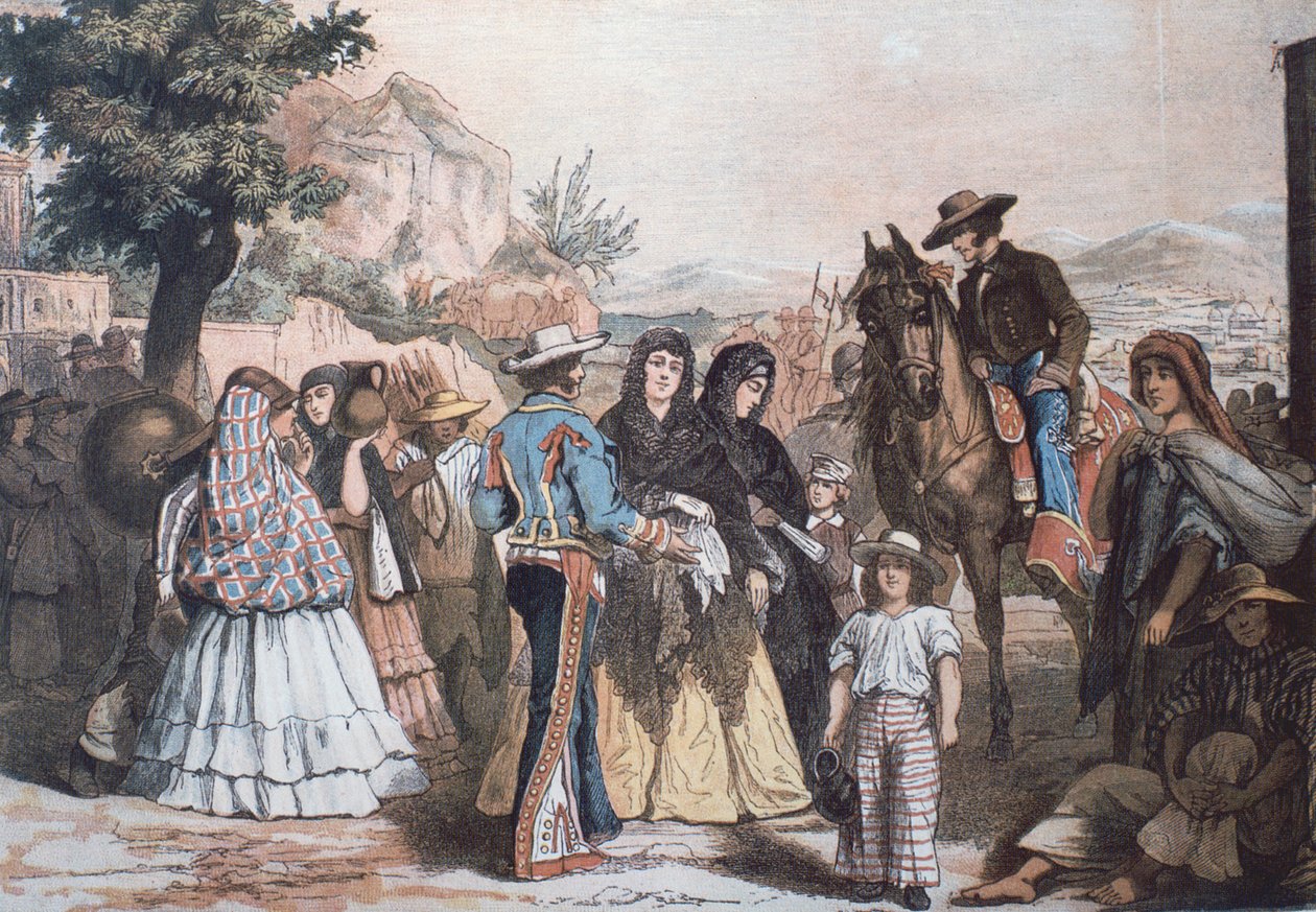 Trajes tradicionais mexicanos do meio do século XIX de Austrian School