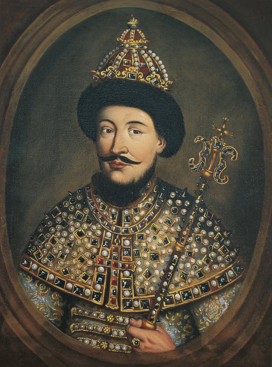 Retrato do czar Alexis I Mikhailovich da Rússia 1629-1676, 1670s de Austrian master