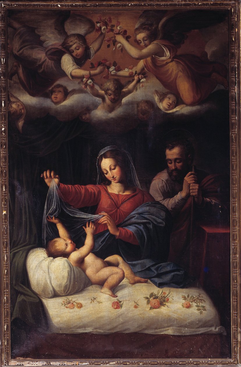 Virgem com rosas (óleo sobre tela de Avanzino Nucci