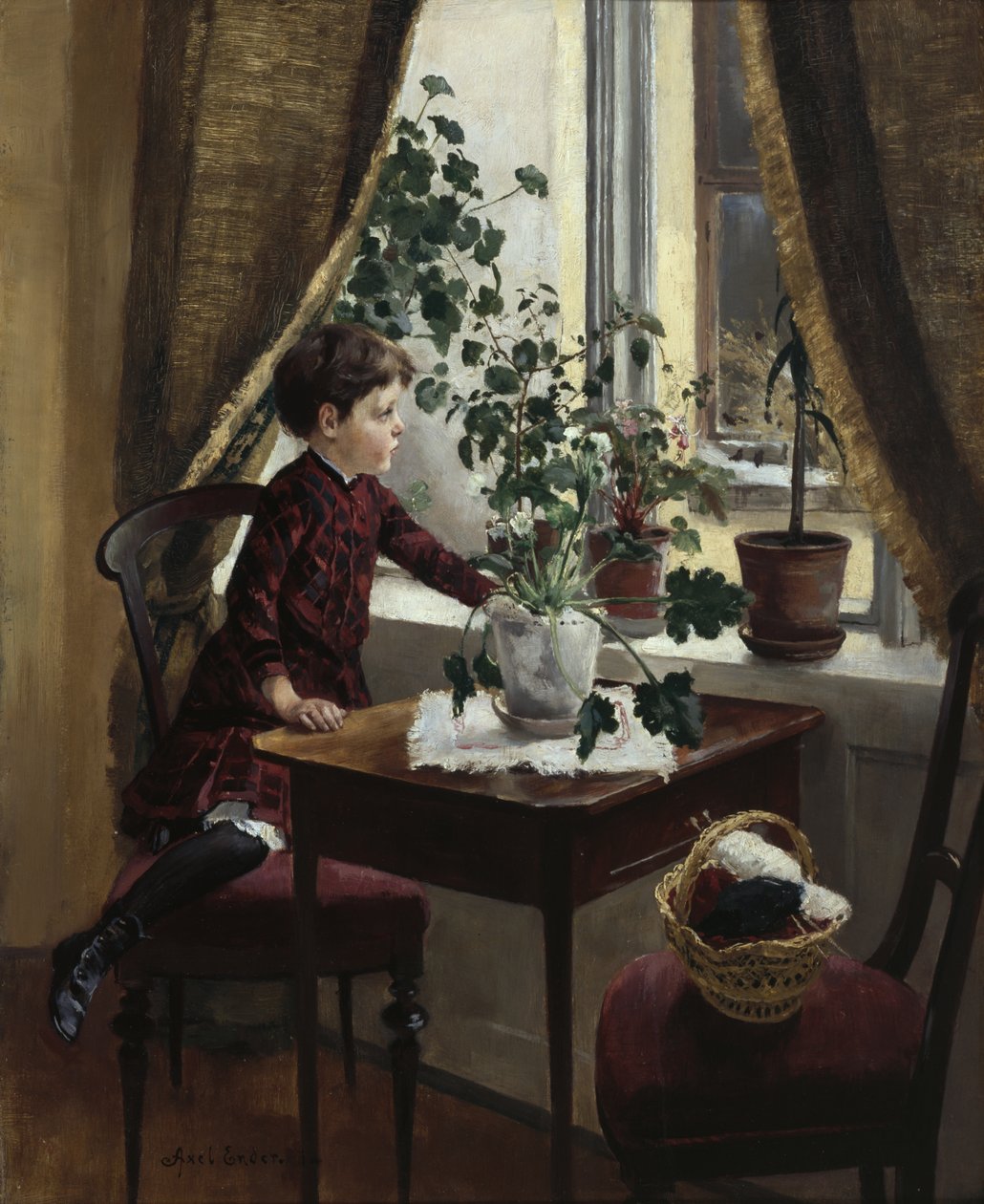 Interior com Criança (óleo sobre tela) de Axel Hjalmar Ender