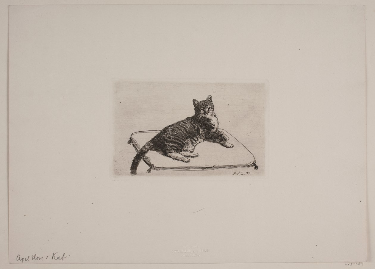Dinamarquês: Recumbent cat (gato reclinado) de Axel Hou