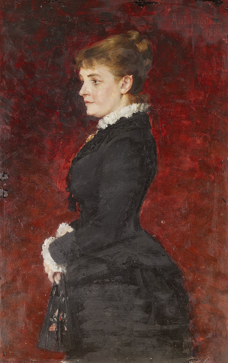 Retrato - Senhora de vestido preto de Axel Jungstedt