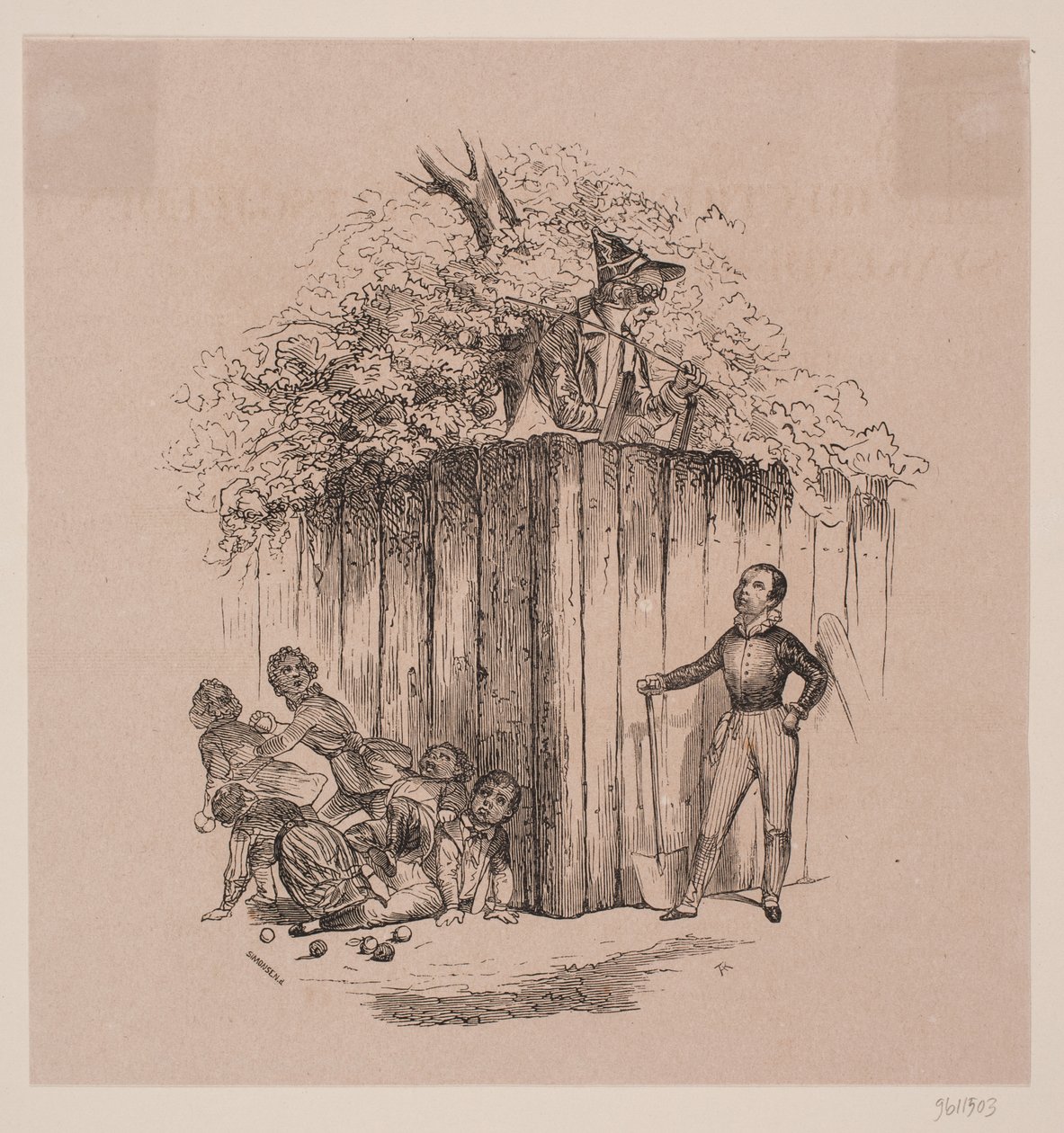 Crianças roubando maçãs de Axel Theodor Kittendorff