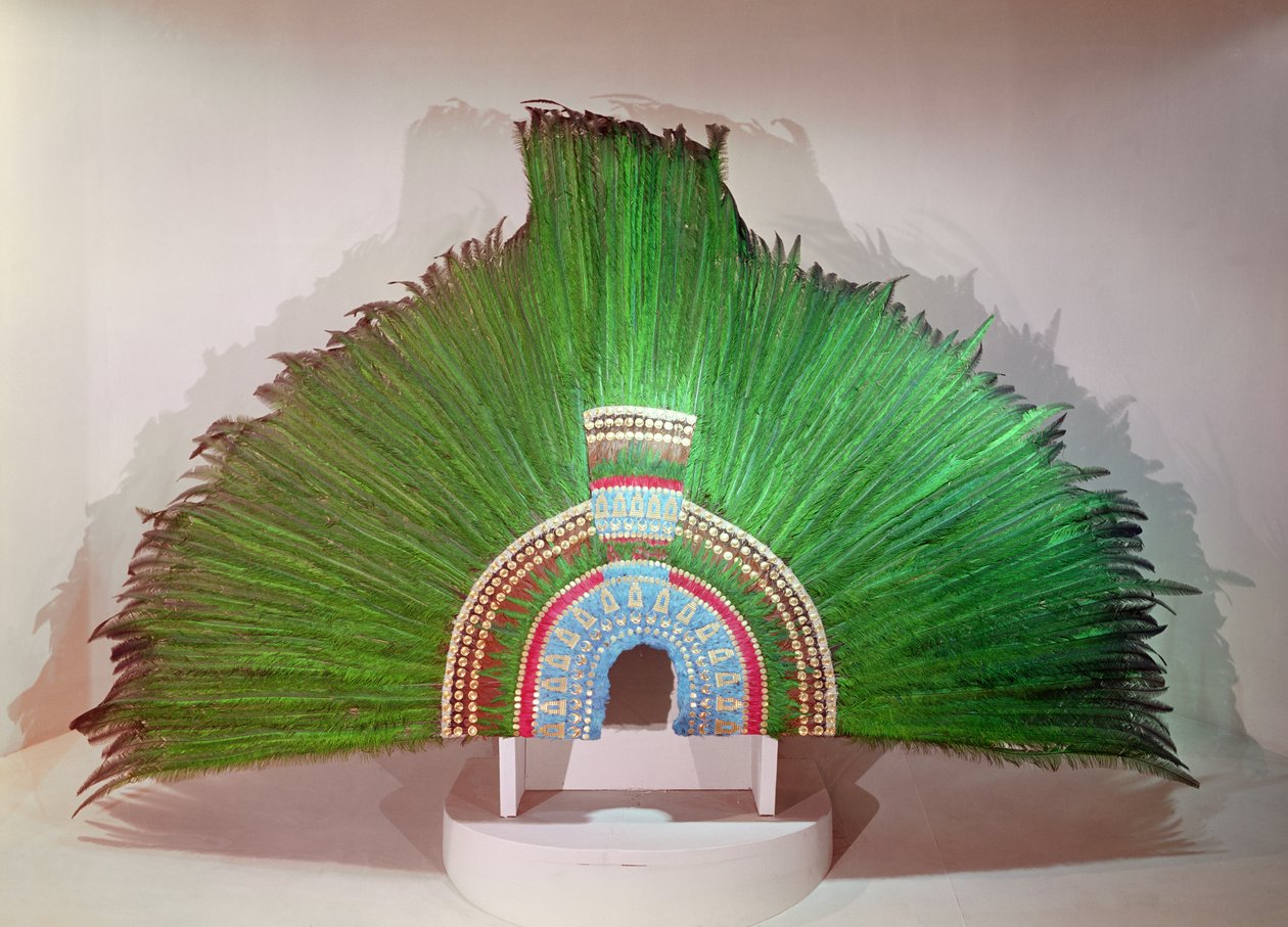 Coroa de Montezuma (lã e penas) de Aztec
