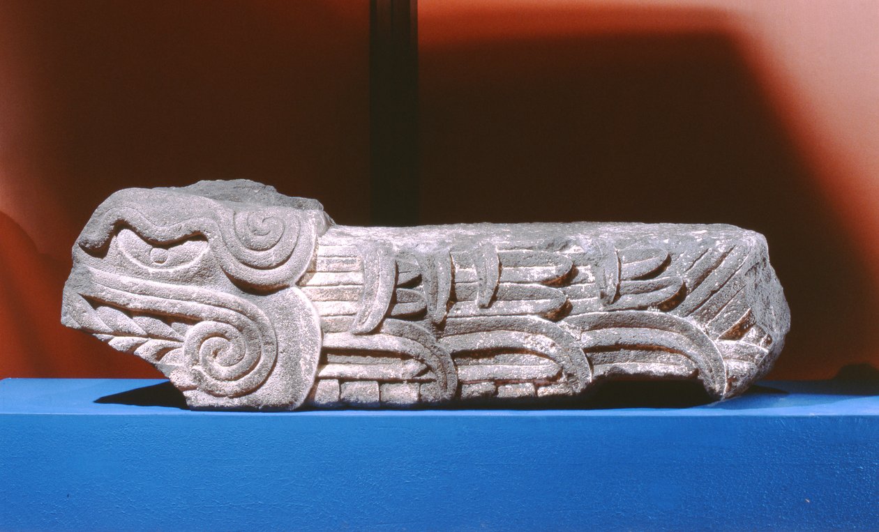 Quetzalcoatl a serpente emplumada, período pós-clássico (1300-1521) de Aztec