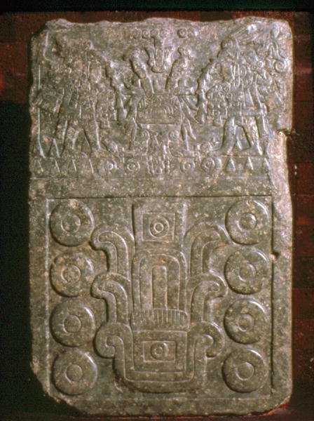 Tenochtitlan Contando com placa, Temple Mayor de Aztec
