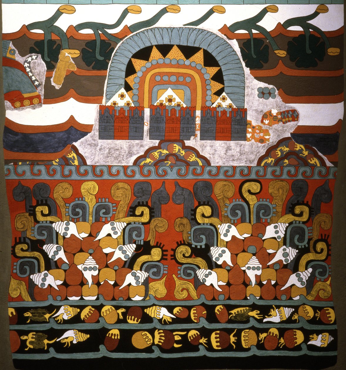 Mural de Tlalocan de Teotihuacan, período do Early Classic de Aztec