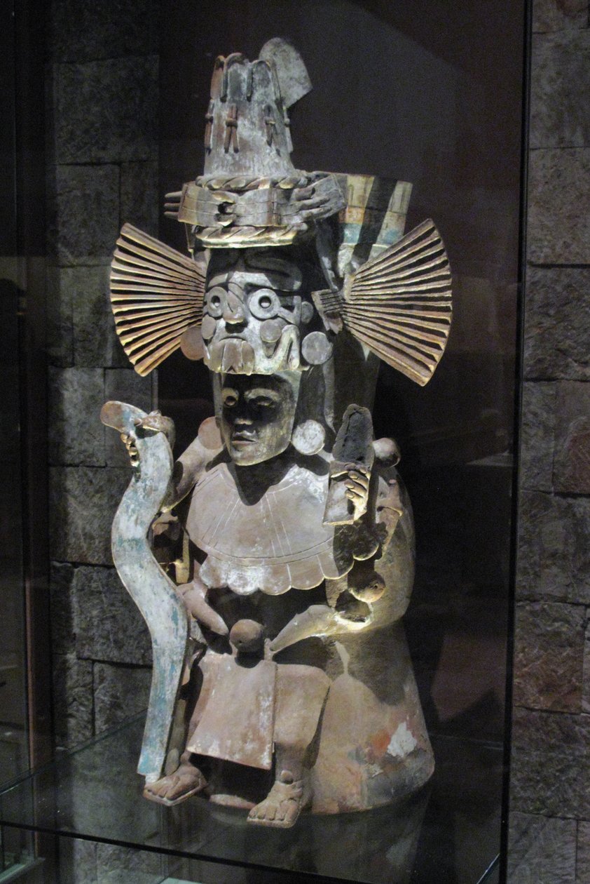 Queimador de incenso na forma do deus Tlaloc, Tlahuac, período pós-clássico tardio, c.1500 de Aztec