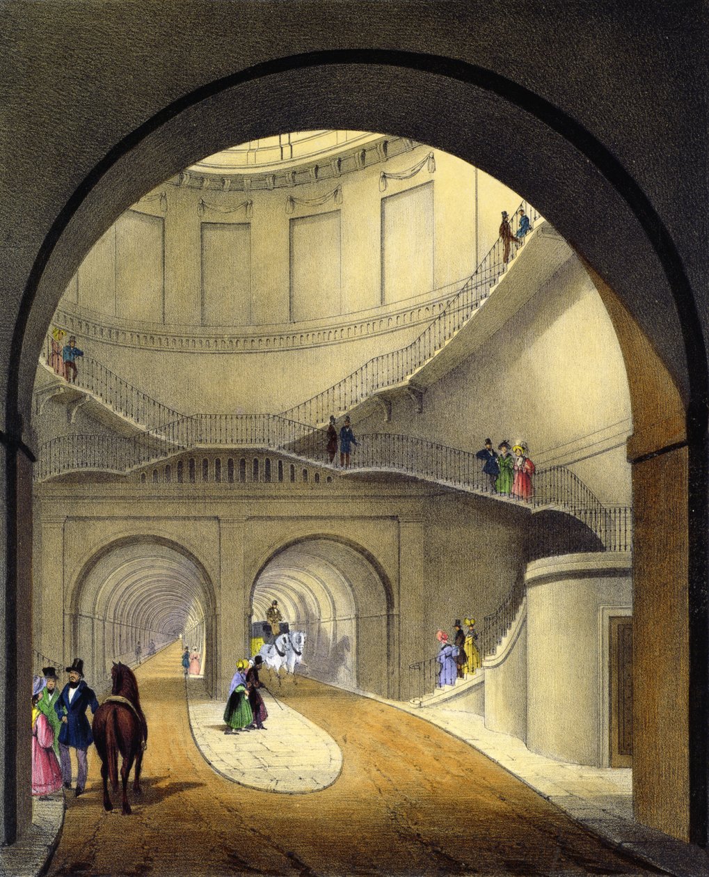 Entrada para o Thames Tunnel, 1836 de B. Dixie