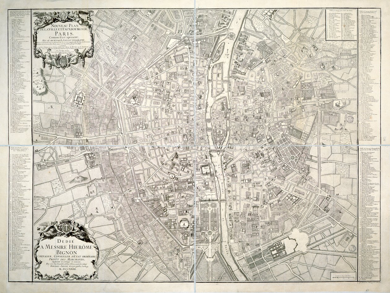 Mapa de Paris, 1723 de B. Jaillot