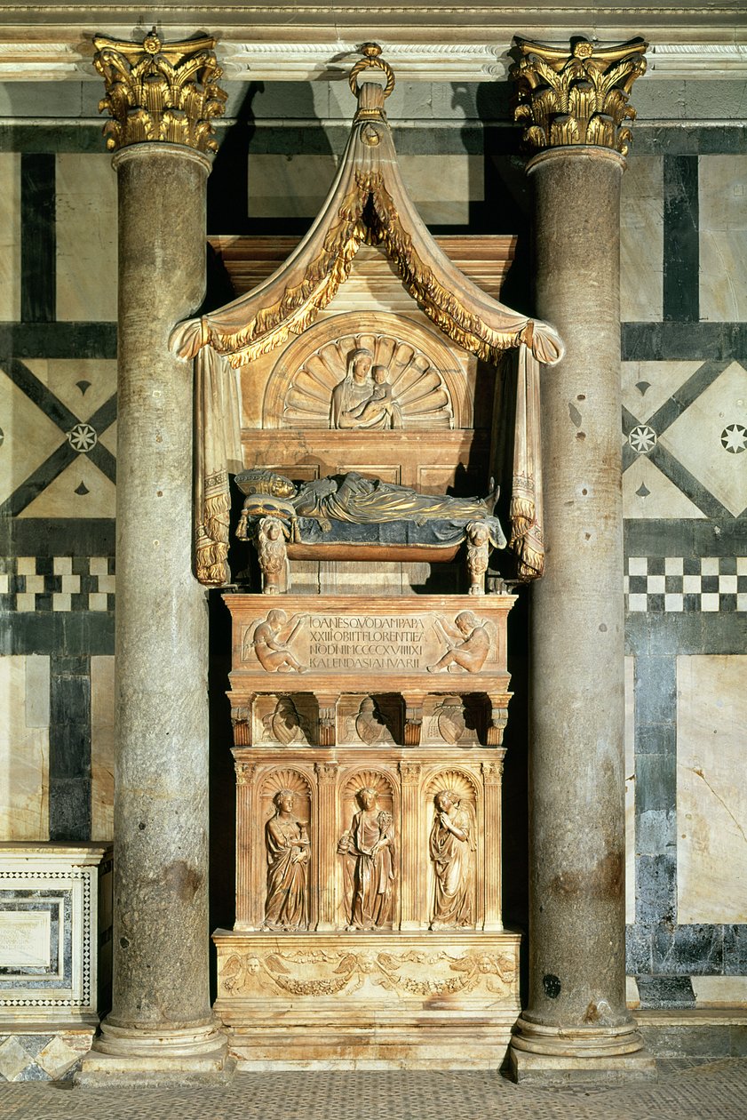 Vista do túmulo do Papa João XXIII (c.1370-1419) de Donatello