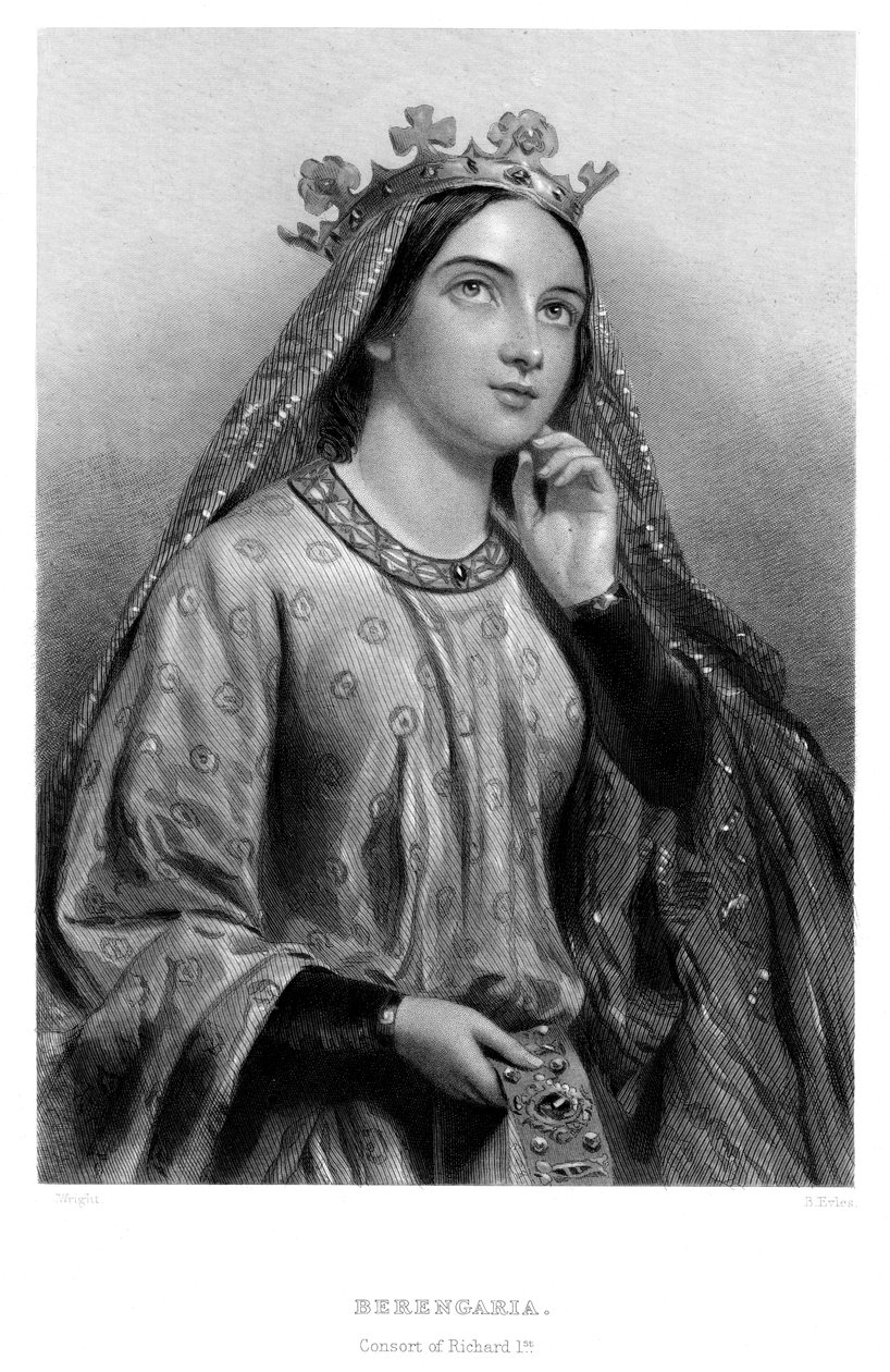 Berengaria de Navarra c1164-1230, rainha consorte do rei Ricardo I, século XIX. de B. Eyles