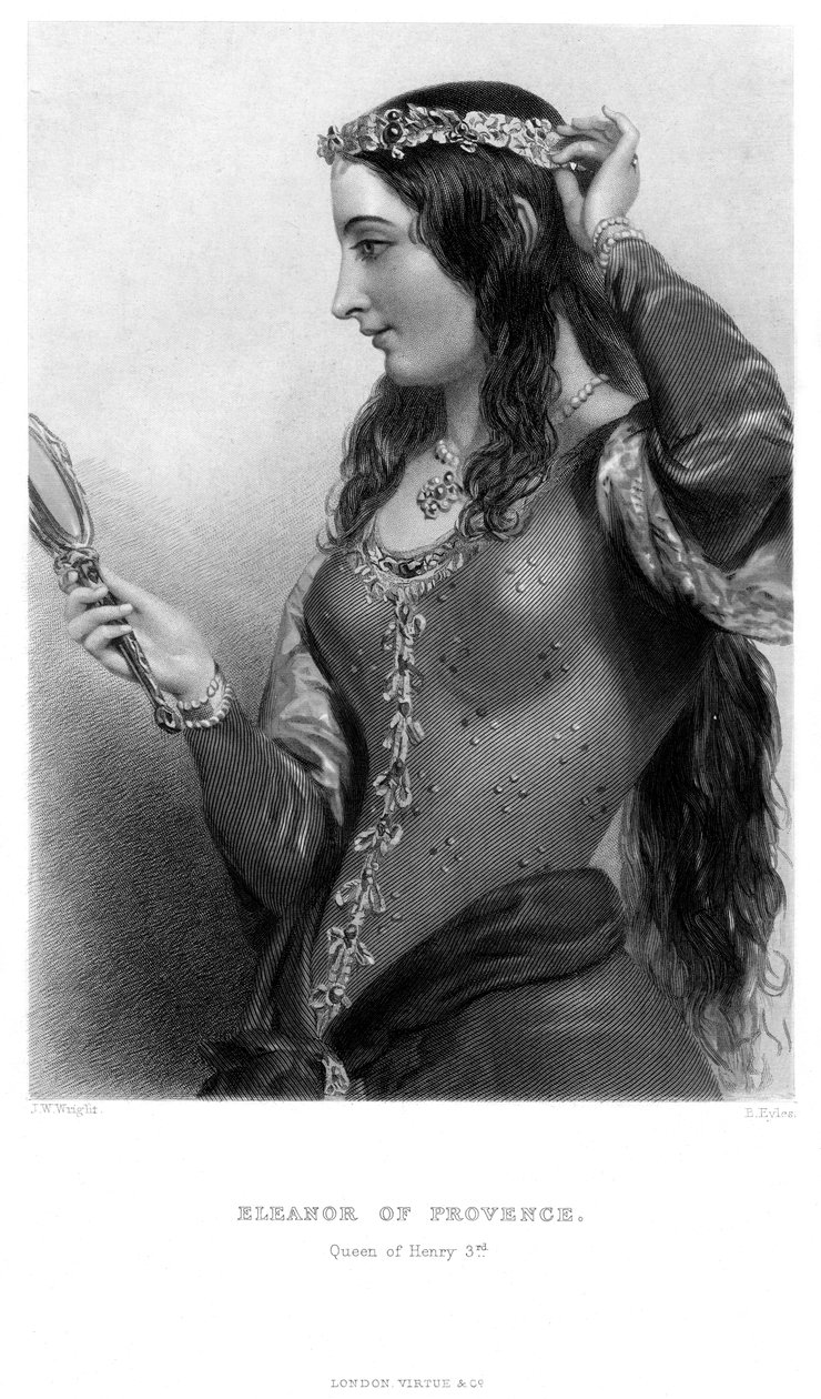 Eleanor da Provença c1223-1291, rainha consorte do rei Henrique III, século XIX. de B. Eyles
