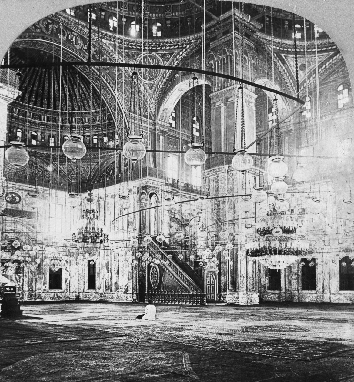 Interior, Mesquita de Muhammad Ali, Cairo, Egito, 1899 de B. L. Singley
