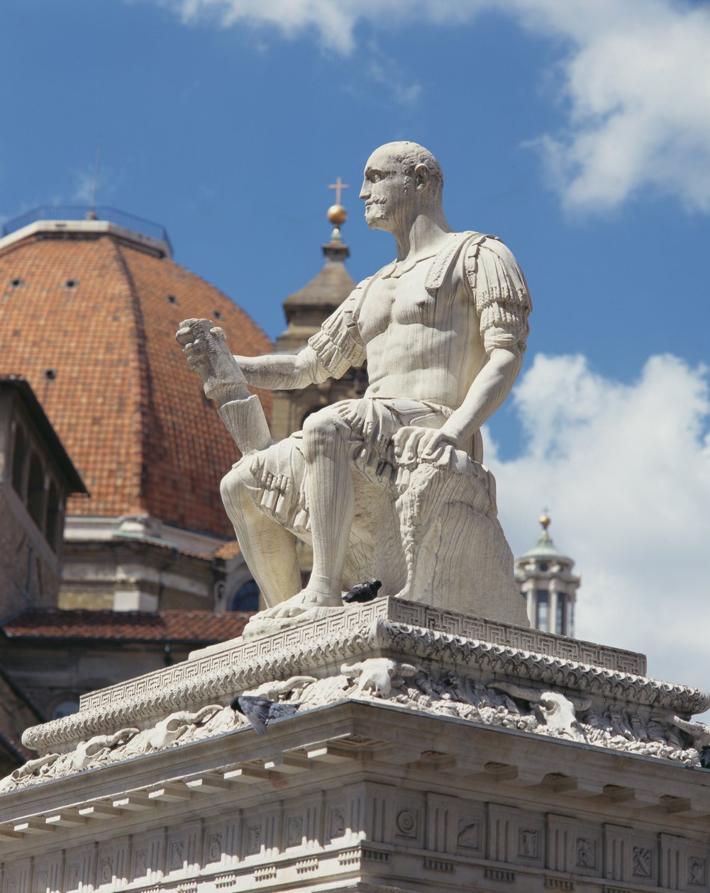 Monumento a Giovanni dalle Bande Nere, Praça San Lorenzo, Florença (mármore) de Baccio Bandinelli