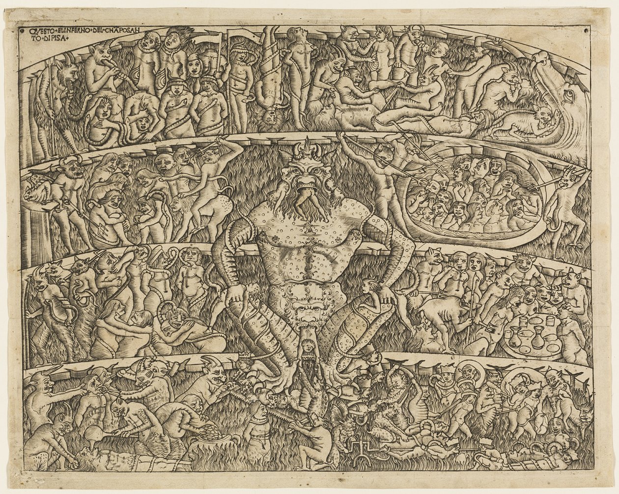 O Inferno Segundo Dante, do Campo Santo Frescos em Pisa de Baccio Baldini