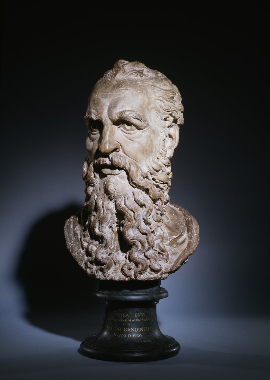 Estudo da Cabeça de São Paulo, c.1535 (terracota) de Baccio Bandinelli
