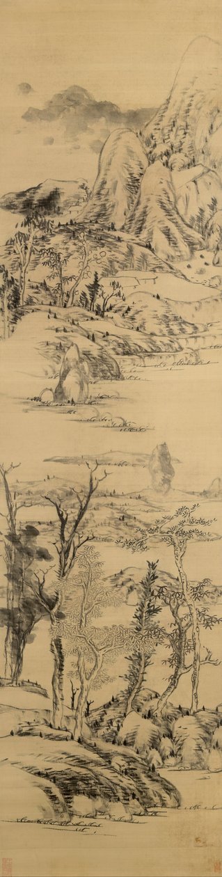 Paisagem no estilo de Wang Meng, (c. 1309-1385) de Bada Shanren