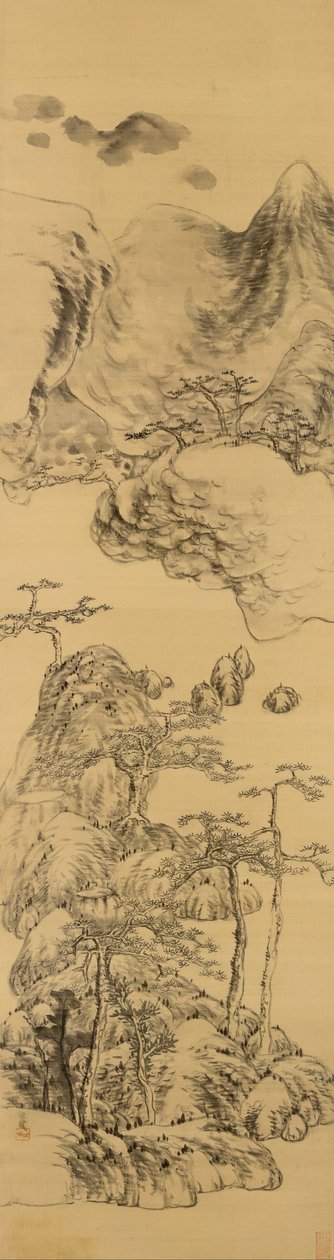 Paisagem no estilo de Wu Zhen, (1280-1354) de Bada Shanren