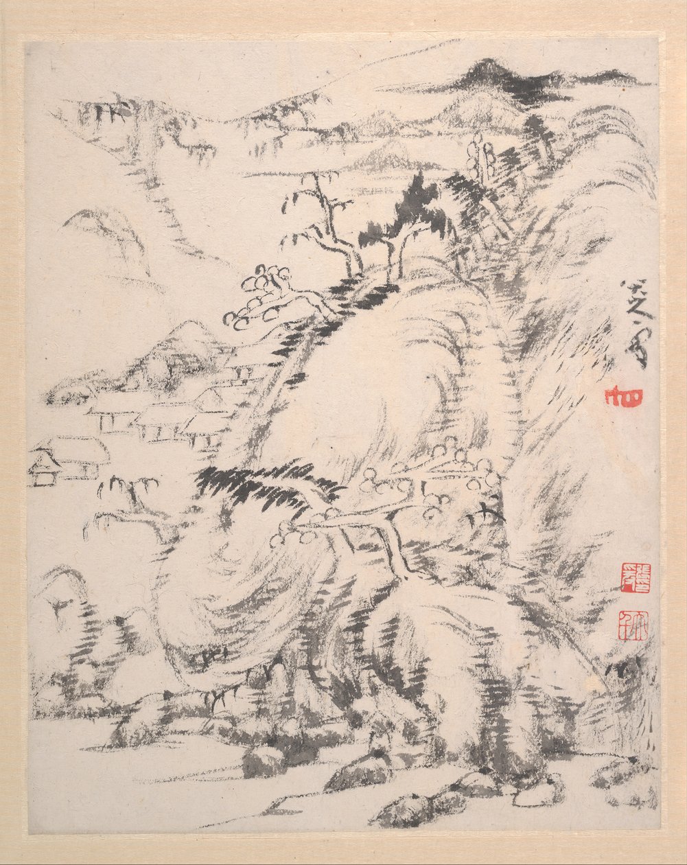Álbum de paisagem, datado de 1699. de Bada Shanren