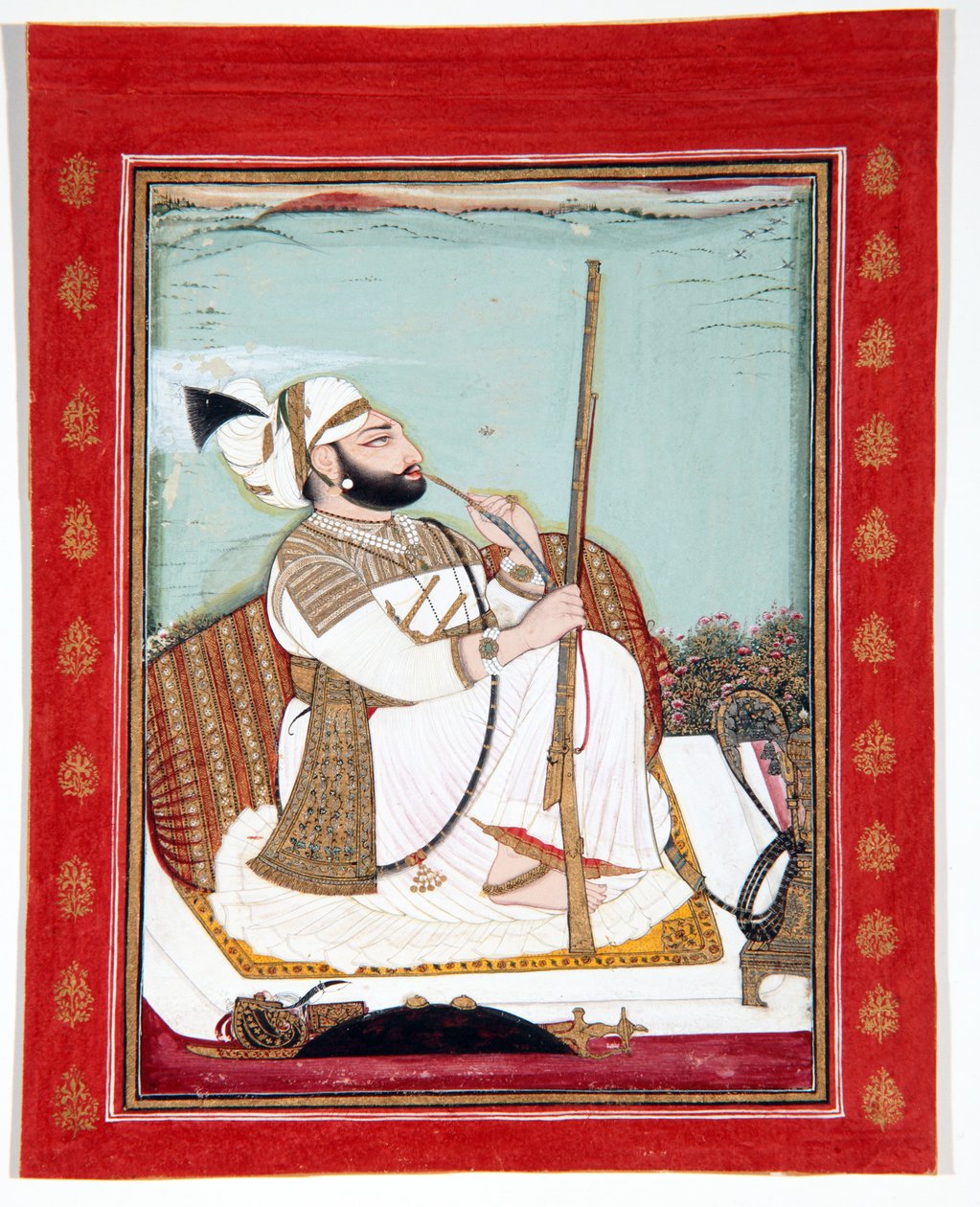 Rawat Gokul Das, 1807 (wc opaca e ouro sobre papel) de Bagta