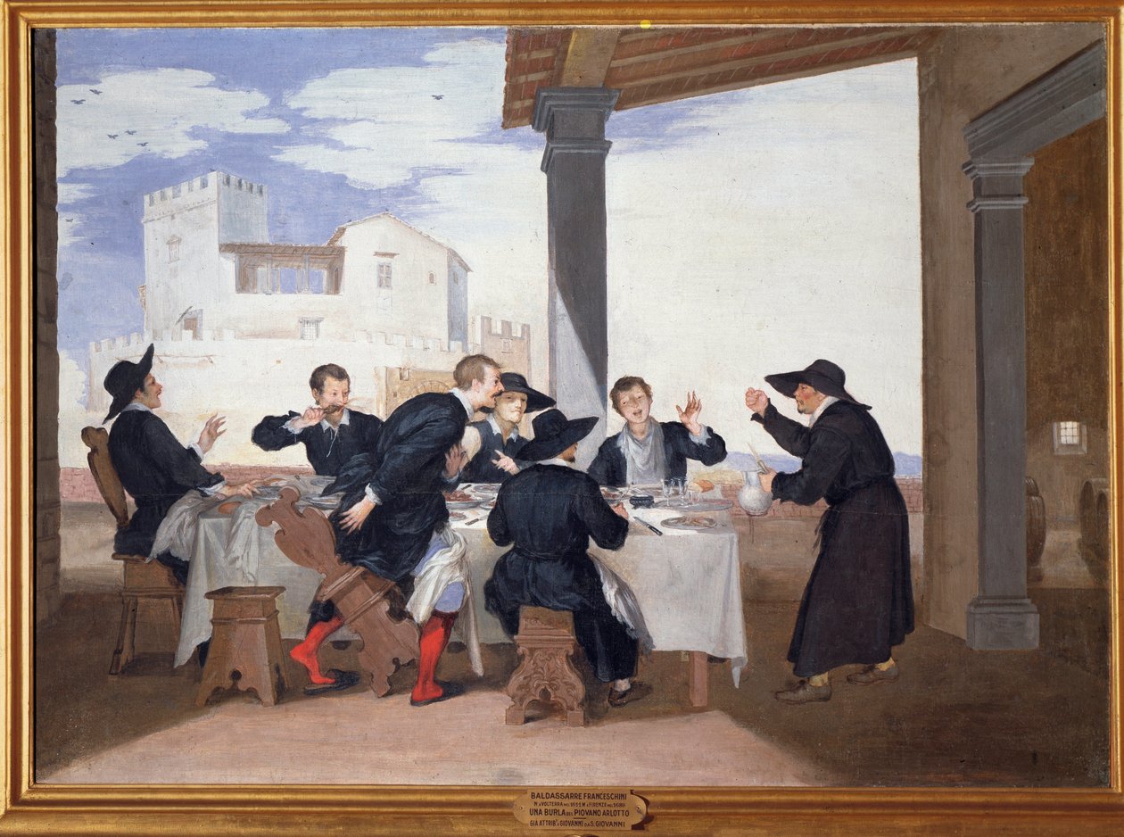 Arlotto Mainardi (ou Pievano Arlotto), padre conhecido por jóias e agradáveis - óleo sobre tela de Baldassare  Franceschini