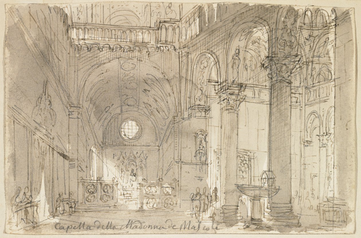 Vista da Capela da Madonna de &39;Mascoli em San Marco, Veneza de Baldassare Cavallotti