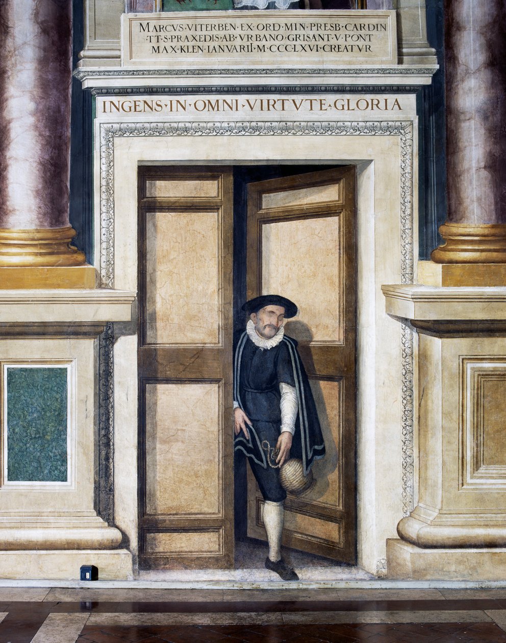 Porta falsa (século XVI), por Baldassare Croce (1558-1628), fresco, parede sul da Sala Regal, Câmara Municipal, Roma, Lazio, Itália de Baldassare Croce