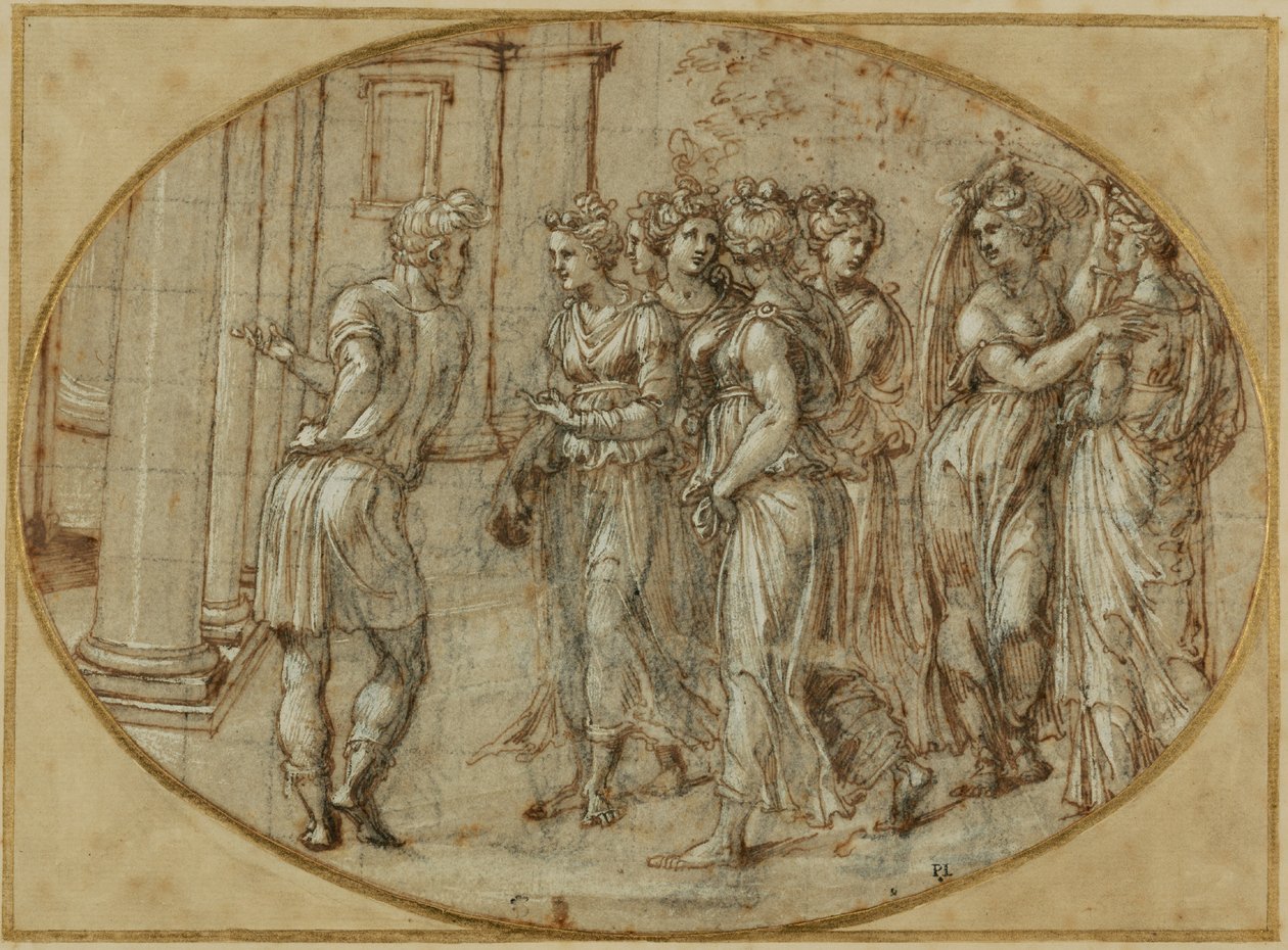 Odisseu e as filhas de Licomedes de Baldassare Peruzzi