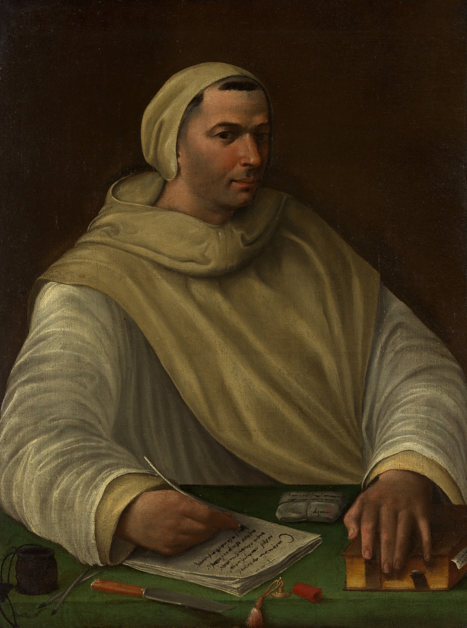 Retrato de um monge olivetano. de Baldassare Peruzzi