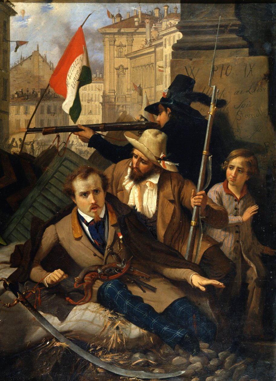 Risorgimento: Os Cinco Dias de Milão (Cinque giornate di Milano) (18-22 de março de 1848): este é um dos primeiros episódios das Revoluções de 1848 (parte da Primeira Guerra da Independência Italiana) que viu o aumento da população milanesa insurgida contr de Baldassare Verazzi