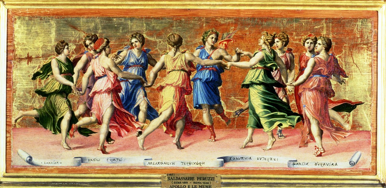 A dança de Apolo com as musas de Baldassarre Peruzzi