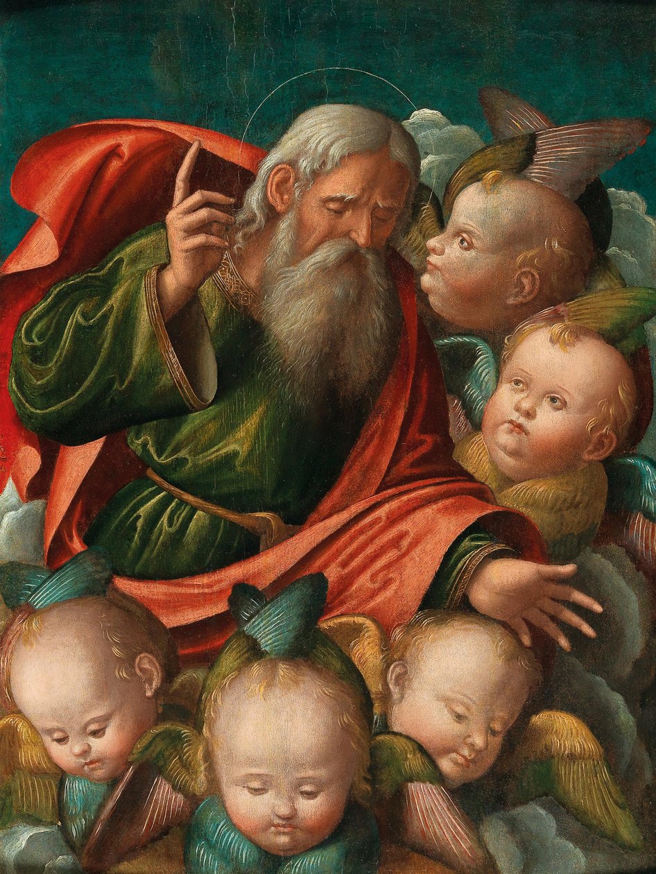 Deus Pai, cercado por anjos, década de 1510. de Baldassarre Carrari the Younger