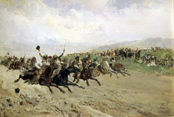 Andaluzia: Corrida de Cavalos em Feira, final do século XIX de Baldomero Calopre y Gimenez