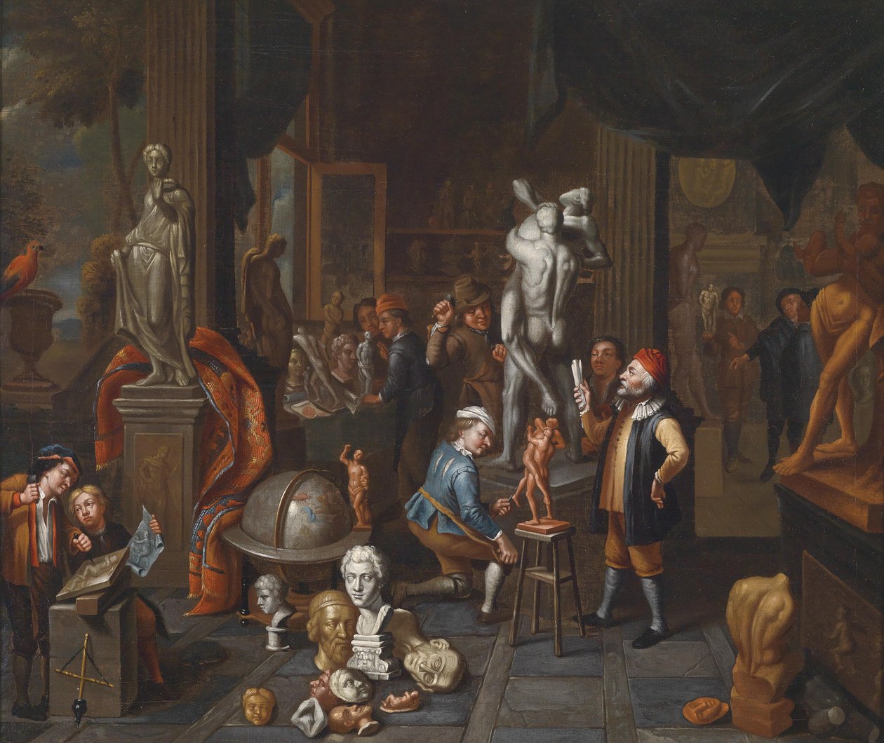 No estúdio do escultor de Balthasar van den Bossche