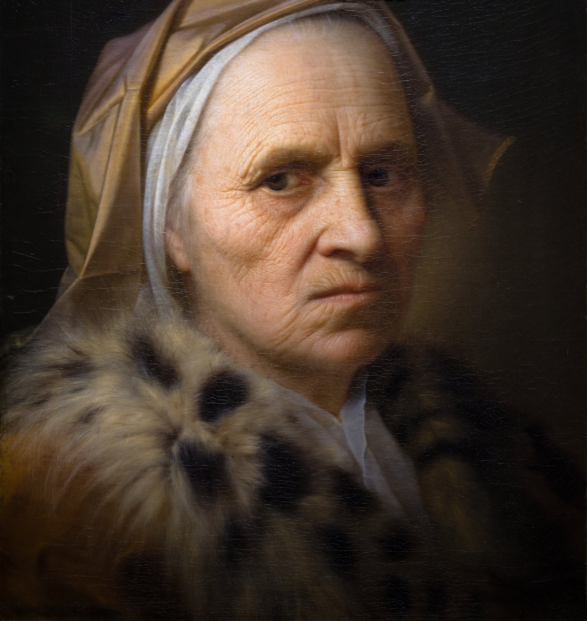 Mulher idosa (pormenor) de Balthasar Denner