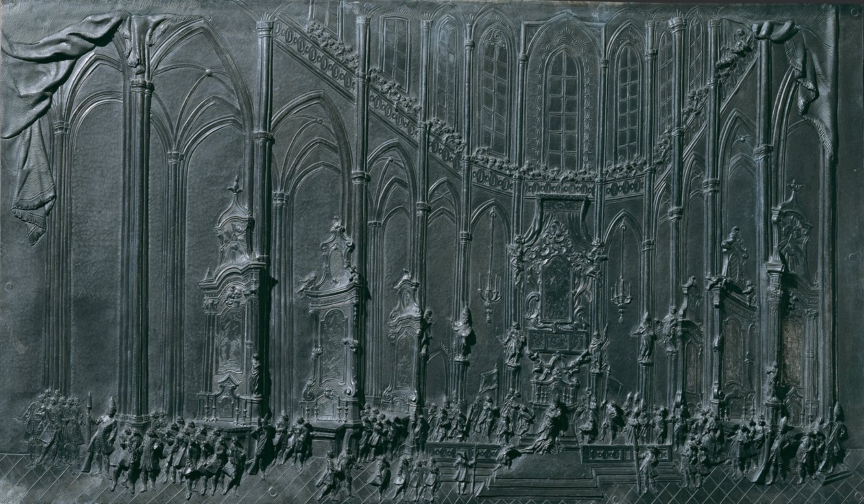 A coroação de Maria Teresa na Catedral de Praga como "Rei" da Boêmia em 12 de maio de 1743 de Balthasar Ferdinand Moll