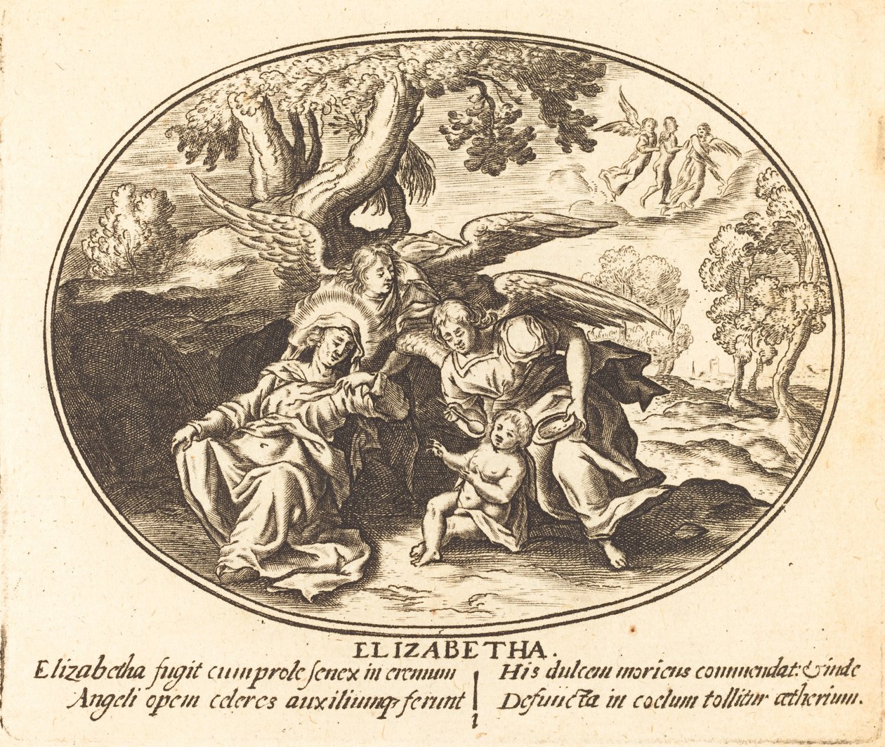 A fuga de Santa Isabel com o Menino São João de Balthasar Moncornet