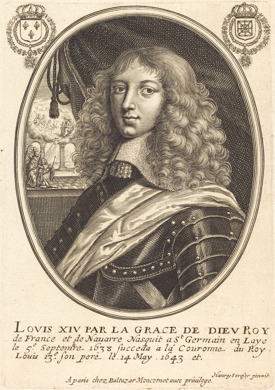 Luís XIV, rei da França de Balthasar Moncornet after Henry Stresor