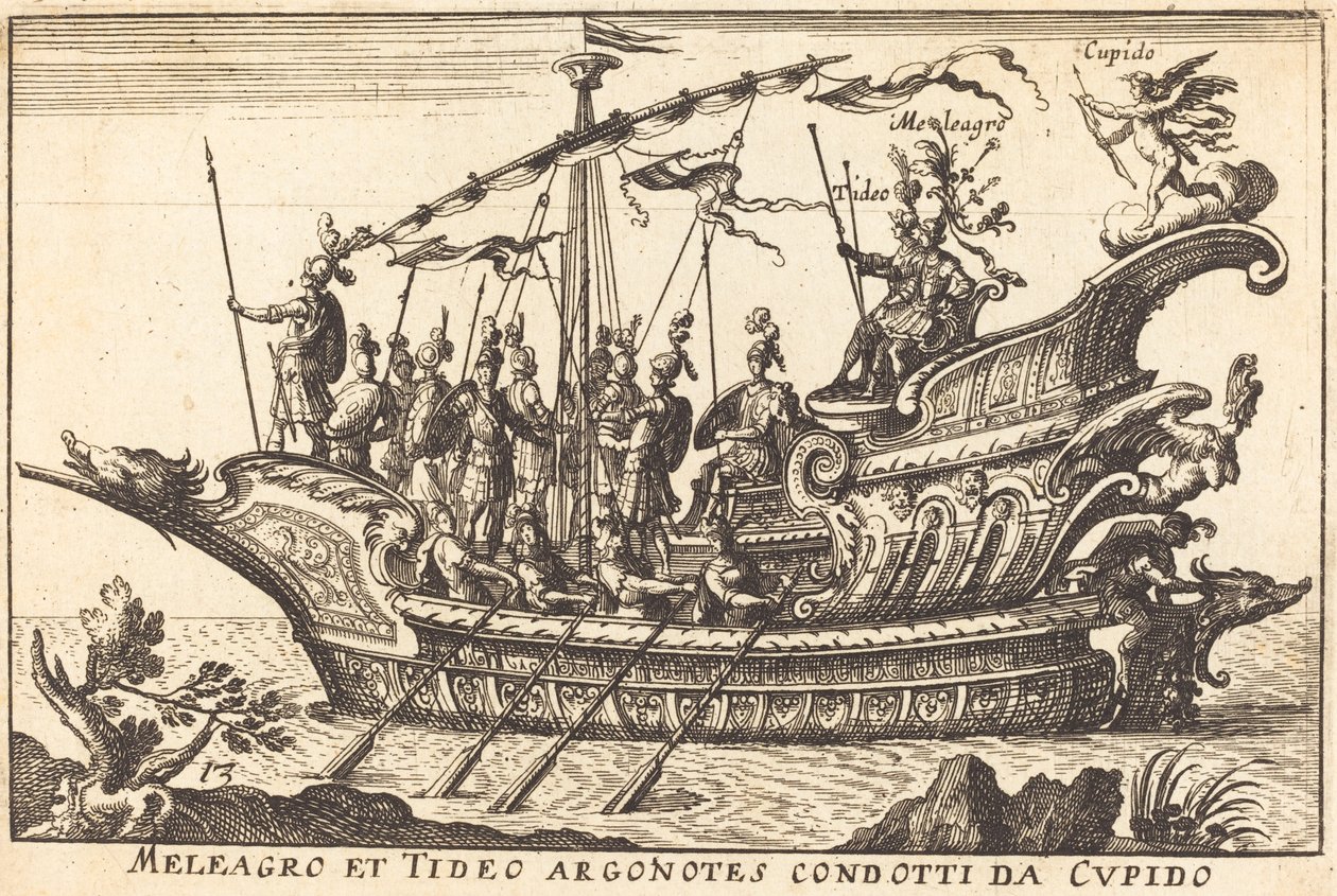Meleagro et Tideo Argonotes condotti da Cupido de Balthasar Moncornet after Remigio Cantagallina