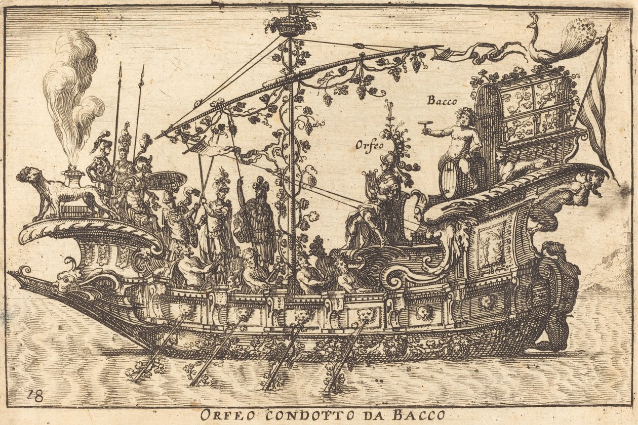 Orfeo condotto da Bacco de Balthasar Moncornet after Remigio Cantagallina