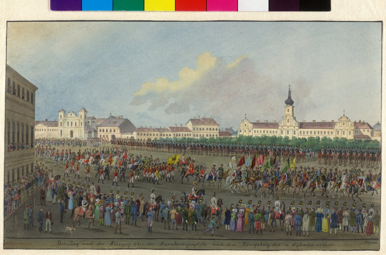 Cortejo de coroação do imperador Fernando I para a coroação do rei da Hungria 1830 (aguarela e guache) de Balthasar Wigand