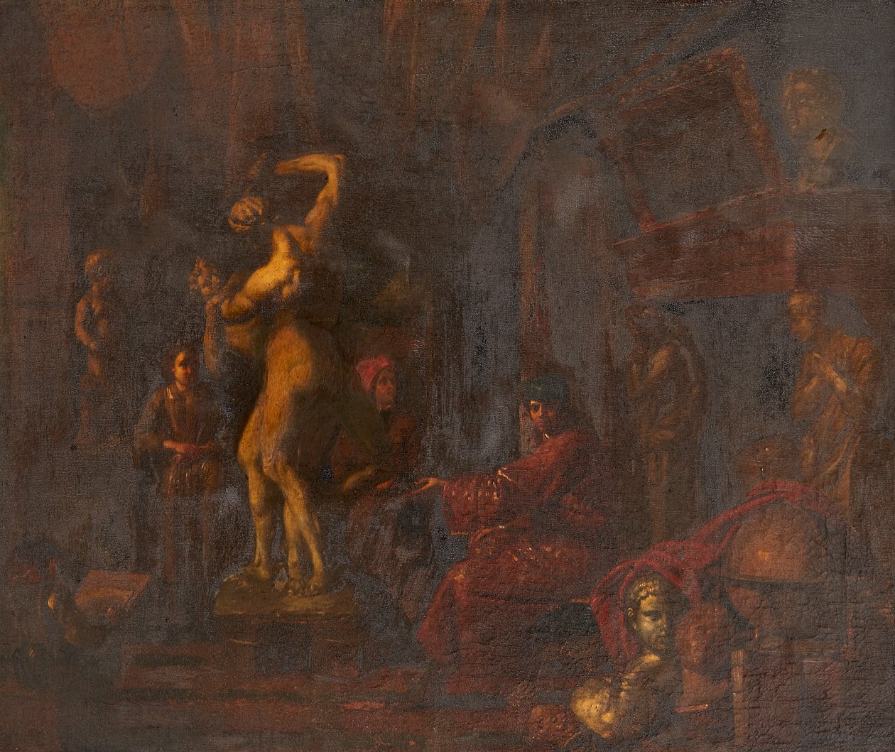No Estúdio do Artista (óleo sobre tela) de Balthasar van den (attr.to) Bossche