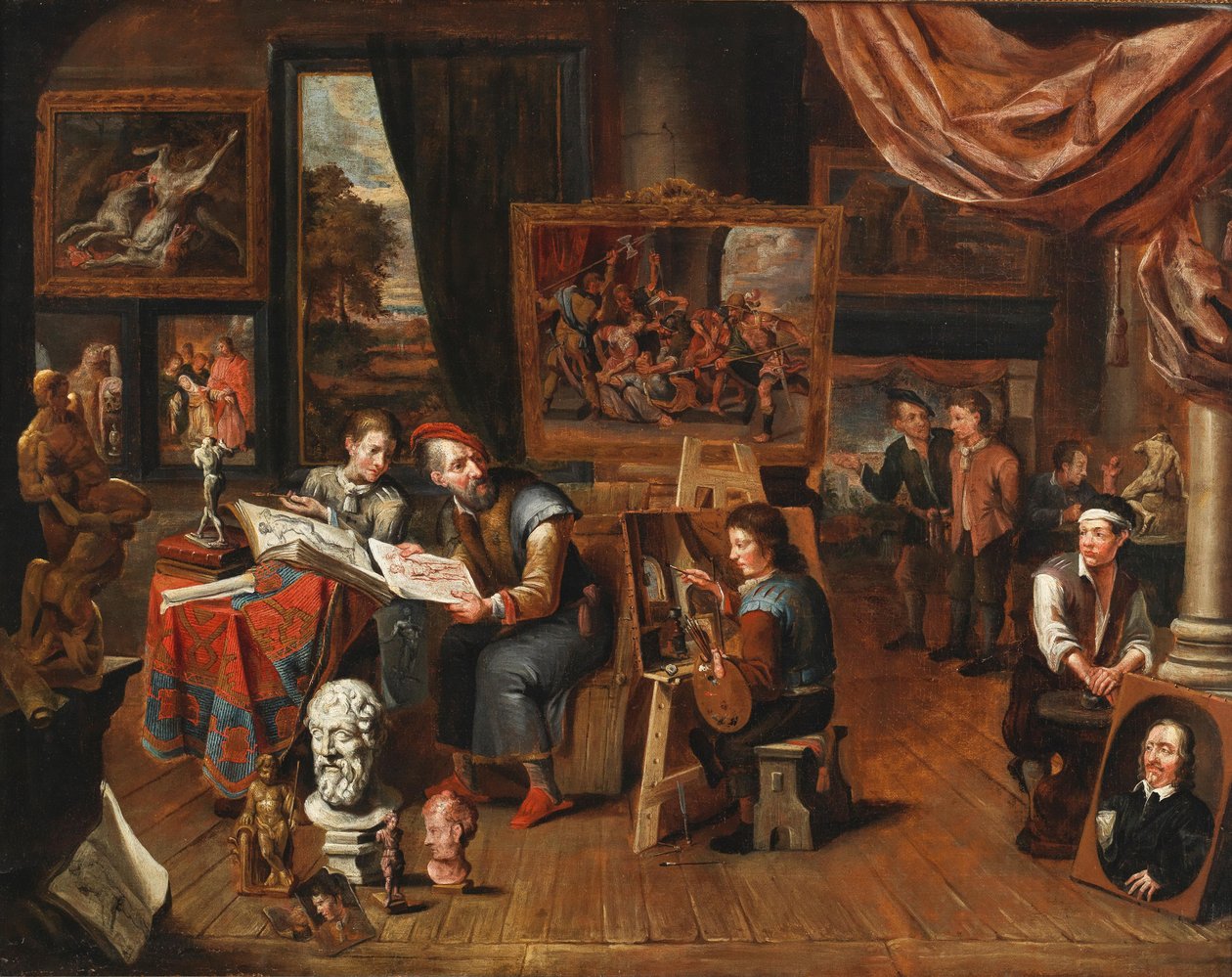 Um atelier de artista de Balthasar van den Bossche