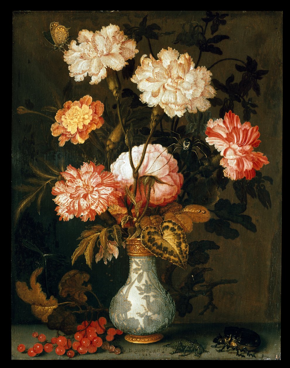 Um vaso de flores, 1620-1629 de Balthasar van der Ast